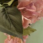 Buquê De Flor Artificial Hortênsia Rosa Com Folhas