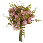 Buquê De Rosas E Hortênsias Artificiais Cor-de-rosa