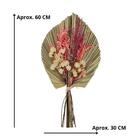 Buquê Flores Desidratadas Em Folha Leque Rosa