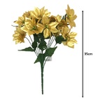 Buquê Natal Bico De Papagaio Lamê Dourado 12 Flores 35cm - Ya