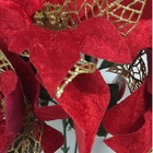 Buquê Natal Bico De Papagaio Vermelho Camurça E Dourado 5 Flo