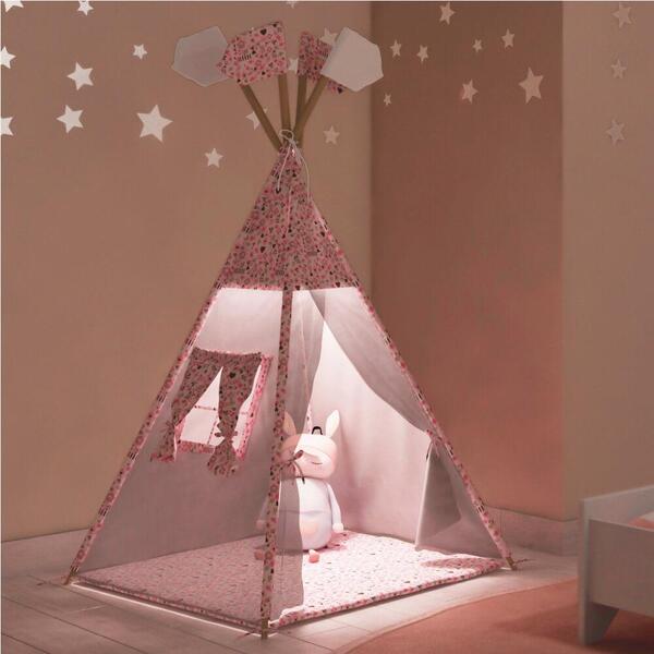 Cabana Infantil Casinha Com Janelinha E Led- Branco/rosa