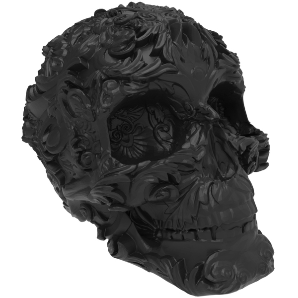 Cabeça Crânio Caveira Mexicana Flores Para Decoração - Artbox