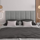 Cabeceira 1,40cm Casal Estofada Wa Quarto Cinza Decoração