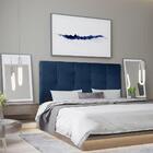 Cabeceira 1,95 Cm Cama Box King Size Corino Azul Marinho