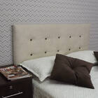 Cabeceira 10 Suede Amassado Bege Botões Marrom King 195x60 Rbl