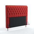 Cabeceira 195 King A-020 Couro Artificial Vermelho