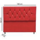 Cabeceira  Cama Box Casal 140 Cm Geovana Suede Vermelho