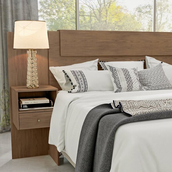 Cabeceira Ajustável Casal/queen Com Mesa Oslo Espresso Móveis