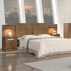 Cabeceira Ajustável Casal Queen Diamante Com 2 Mesa De Cabece