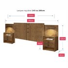 Cabeceira Ajustável Casal Queen Diamante Com 2 Mesa De Cabece