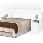 Cabeceira Ajustável Lacerda Com Criado Mudo Branco