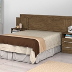 Cabeceira Ajustável Lacerda Com Criado Mudo Castanho