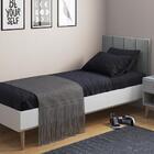 Cabeceira Almofadada Solteiro 0.9 Young Sued Cinza