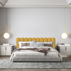 Cabeceira Amarela Estofada Nuvem Para Cama Box Solteiro