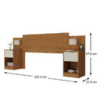 Cabeceira Araucaria 2 Gavetas Cinamomo/ Off White - Rodial