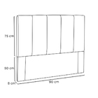 Cabeceira Arizona Para Cama Box Solteiro 90 Cm Suede Bege S04