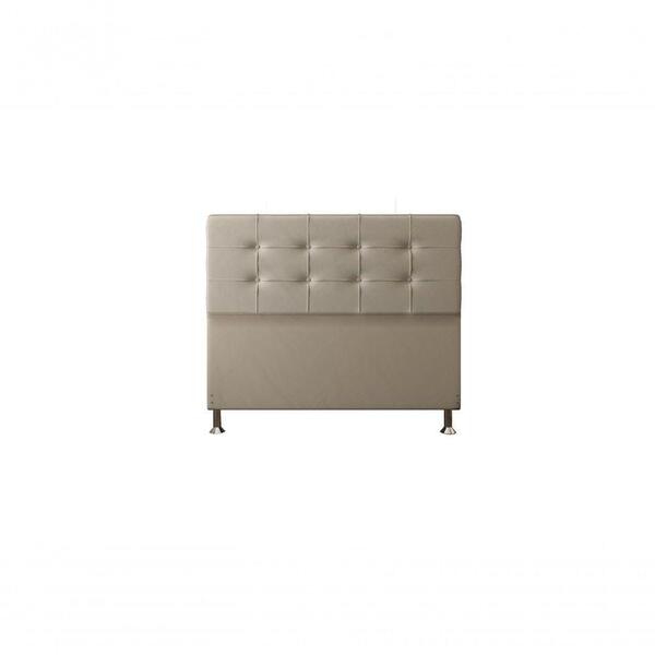Cabeceira Atenas 1,60 Cm Cama Box Queen Suede Bege