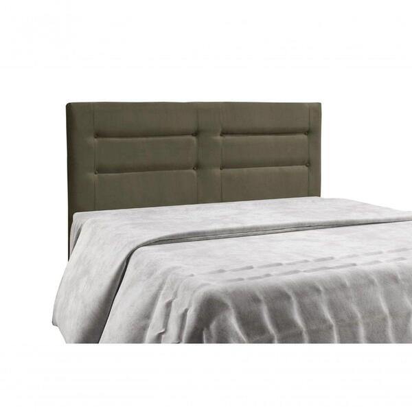 Cabeceira Atenas Casal 1,40 Suede Marrom Taupe Simbal