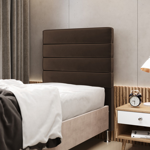 Cabeceira Atlas 90 Para Cama De Solteiro N-027 Veludo Marrom