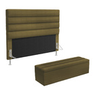 Cabeceira Atlas E Calçadeira Baú Ursa 195 Para Cama King Z-00