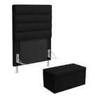 Cabeceira Atlas E Calçadeira Baú Ursa 90 Para Cama De Solteir