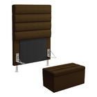 Cabeceira Atlas E Calçadeira Baú Ursa 90 Para Cama De Solteir