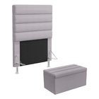 Cabeceira Atlas E Calçadeira Baú Ursa 90 Para Cama De Solteir