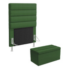 Cabeceira Atlas E Calçadeira Baú Ursa 90 Para Cama De Solteir