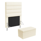 Cabeceira Atlas E Calçadeira Baú Ursa 90 Para Cama De Solteir