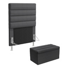 Cabeceira Atlas E Calçadeira Baú Ursa 90 Para Cama De Solteir