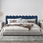 Cabeceira Azul Estofada Nuvem Para Cama Casal Queen