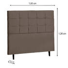 Cabeceira Bari Para Cama Box King 193 Cm Suede Marrom - D'ros