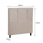 Cabeceira Bari Para Cama Box Solteiro 90 Cm Suede Bege  - D'r