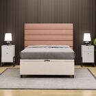 Cabeceira Baú Casal 138x188cm Hit Id5 Suede Bege/linho Rosê