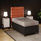 Cabeceira Baú Solteiro 88x188cm Hit Id5 Couríssimo Camel/sued