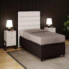 Cabeceira Baú Solteiro 88x188cm Hit Id5 Linho Cru/corano Marr