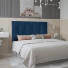 Cabeceira Berlim 90 Cm Cama Box Solteiro Corino Azul Marinho
