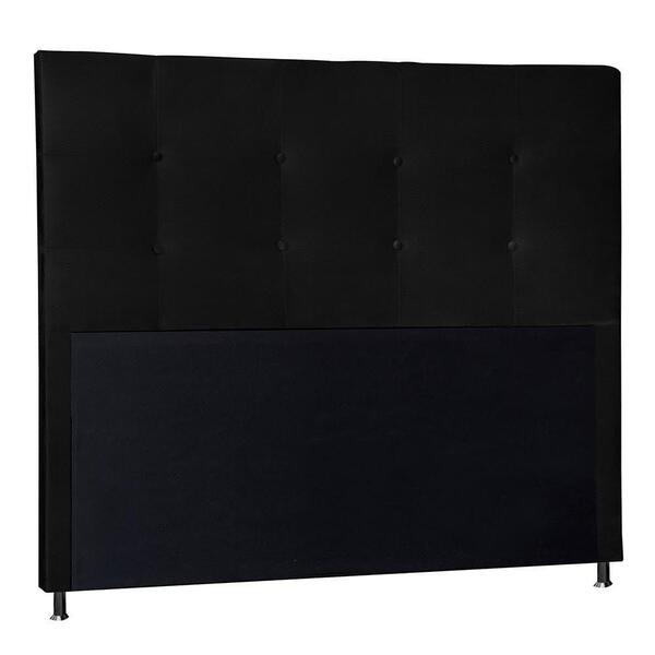 Cabeceira Berlim 90 Cm Cama Box Solteiro Corino Preto