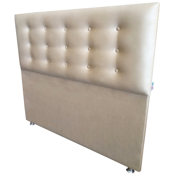 Cabeceira Botonê 15  Suede Liso  Mascavo   Casal  140    X 12