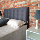 Cabeceira Botonê 15 Las Vegas  Suede Liso Cinza Strass  Casal