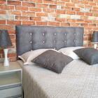 Cabeceira Botonê 15 Las Vegas  Suede Liso Cinza Strass  Casal