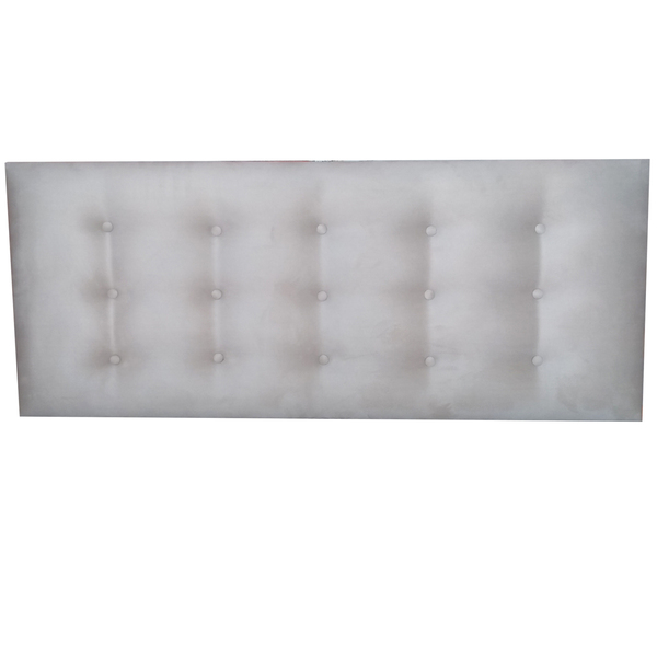 Cabeceira Botonê 15 Suede Liso Bege Strass  Solteiro  90 X 60