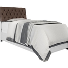 Cabeceira Box Branco Com Capitonê Marrom