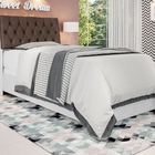 Cabeceira Box Branco Com Capitonê Marrom