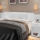 Cabeceira Box Bruna Branco Com Capitonê Branco