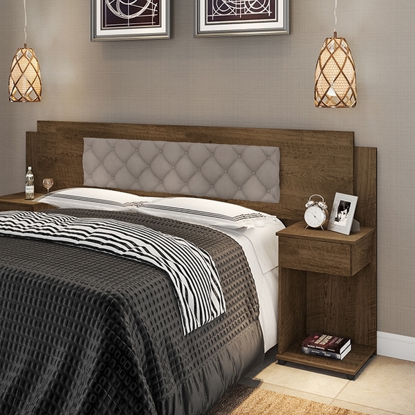 Cabeceira Box Bruna Malbec Com Capitonê 025 - Framar Móveis