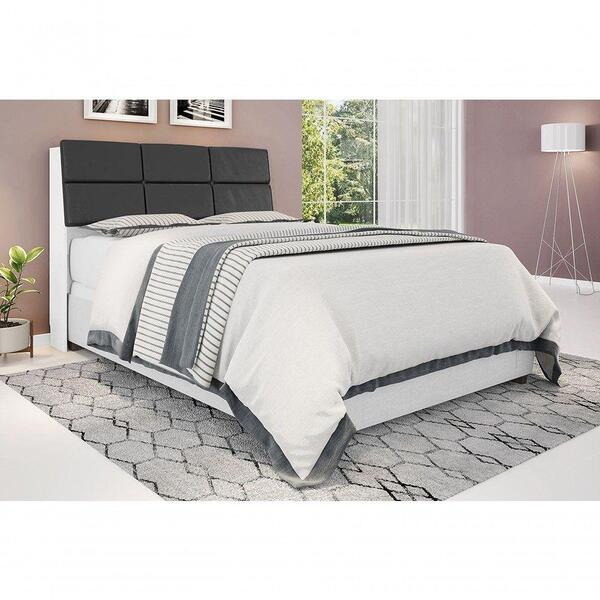 Cabeceira Box Casal 1,38 Isis Branco Com Painel Class Preto
