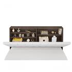 Cabeceira Box Casal 1,38 Isis Chocolate Com Capitonê Branco