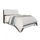 Cabeceira Box Casal 1,38 Isis Malbec Com Capitonê Branco